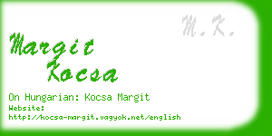 margit kocsa business card